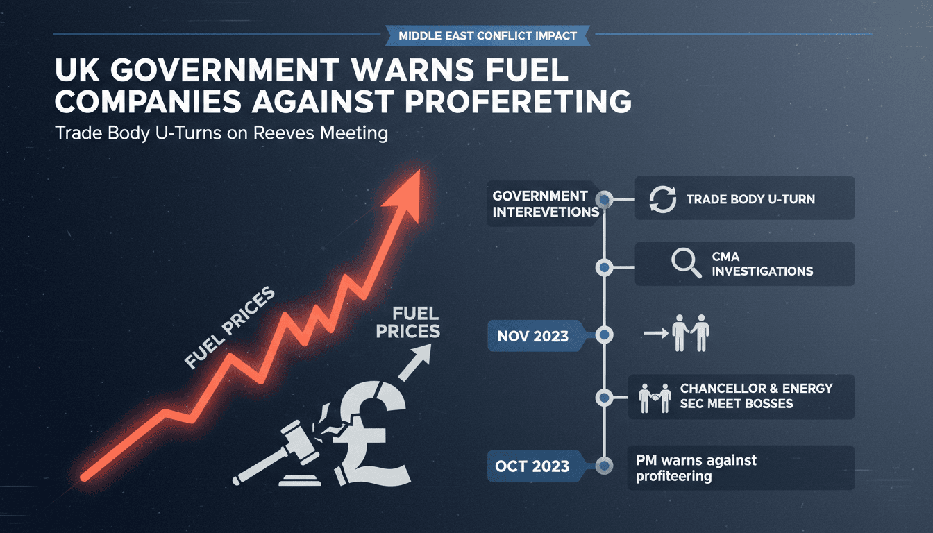 UK Government Warns Fuel Companies Against Profiteering as Trade Body U-Turns on Reeves Meeting