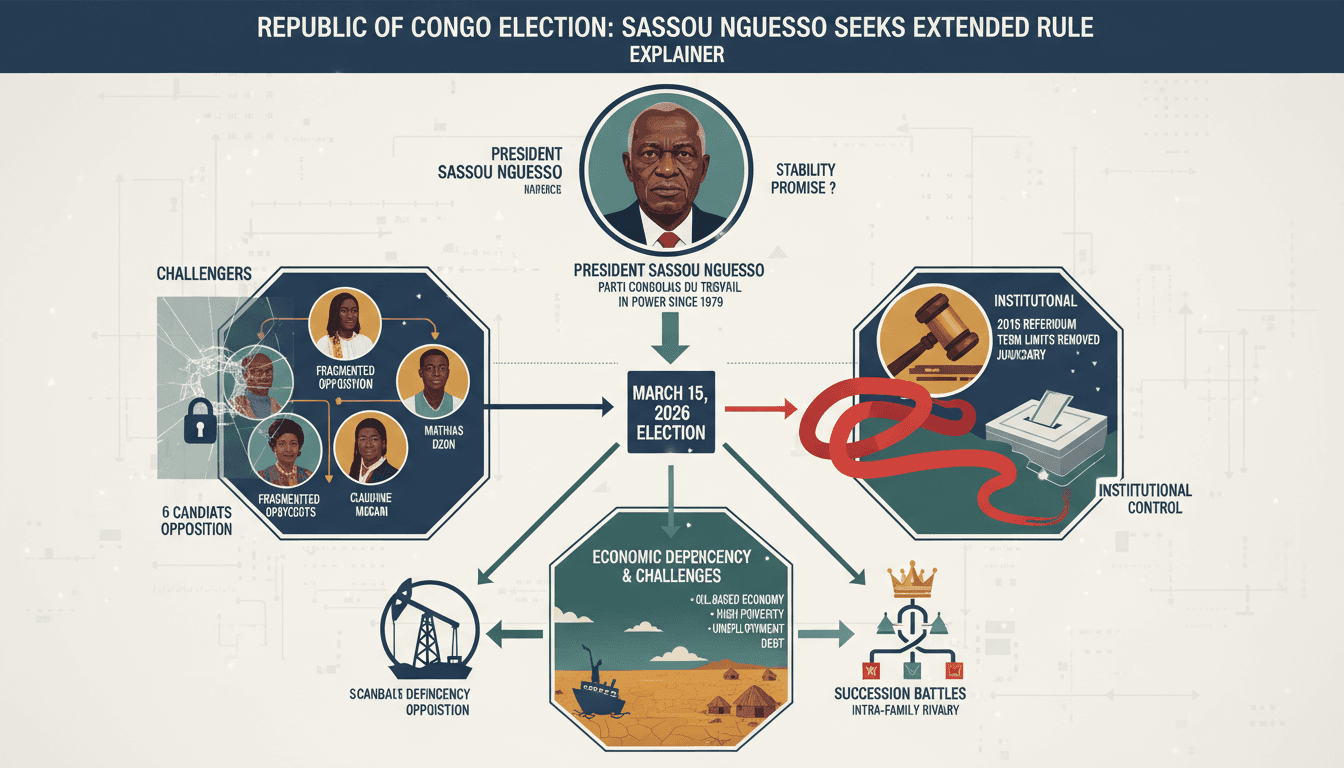 Republic of Congo presidential election set for March 15 with Sassou Nguesso seeking extended rule