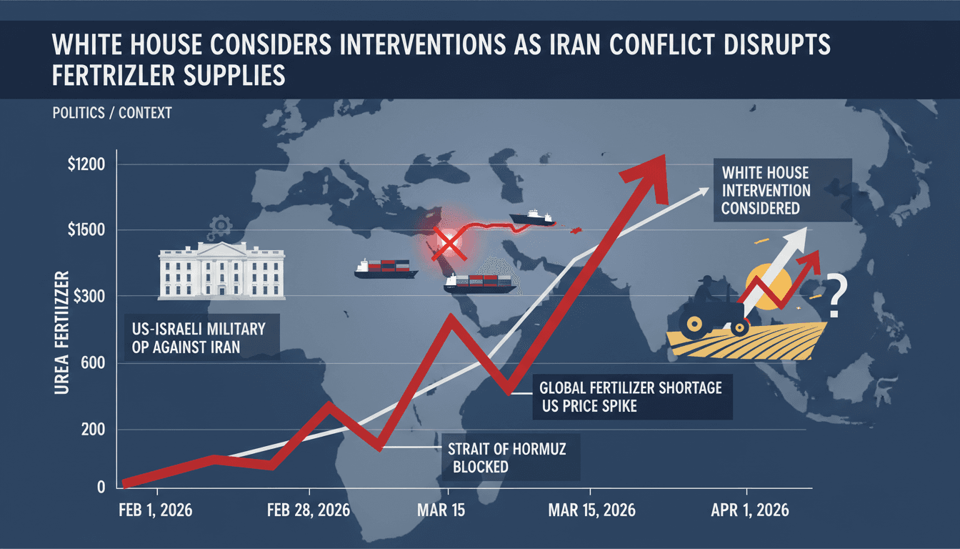 White House considers interventions as Iran conflict disrupts fertilizer supplies