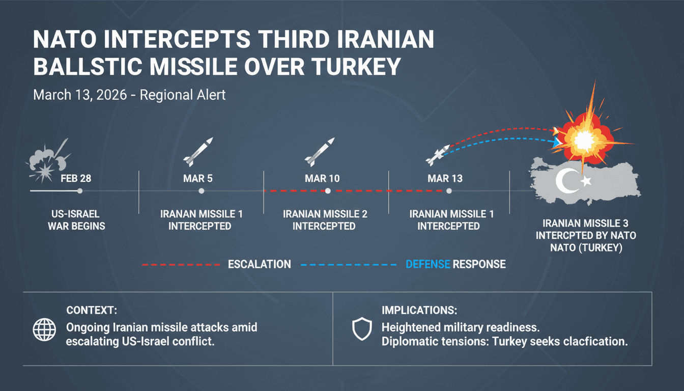 NATO Intercepts Third Iranian Ballistic Missile Over Turkey During US-Israel Conflict