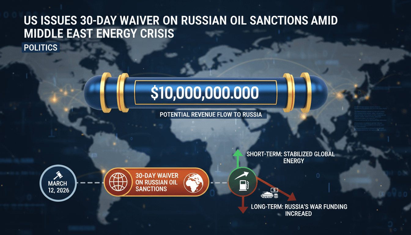 US Issues 30-Day Waiver on Russian Oil Sanctions Amid Middle East Energy Crisis
