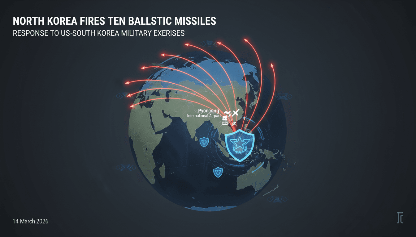 North Korea Fires Ten Ballistic Missiles in Response to US-South Korea Military Exercises