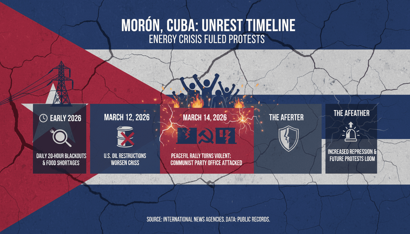 Anti-government protests escalate in Morón, Cuba amid energy crisis