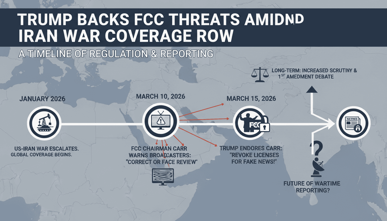 Trump Supports FCC Chairman's Threat to Revoke Broadcast Licenses Amid Iran War Coverage Controversy