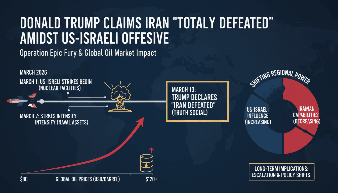 Donald Trump Claims Iran is Totally Defeated During Ongoing U.S.-Israeli Military Campaign