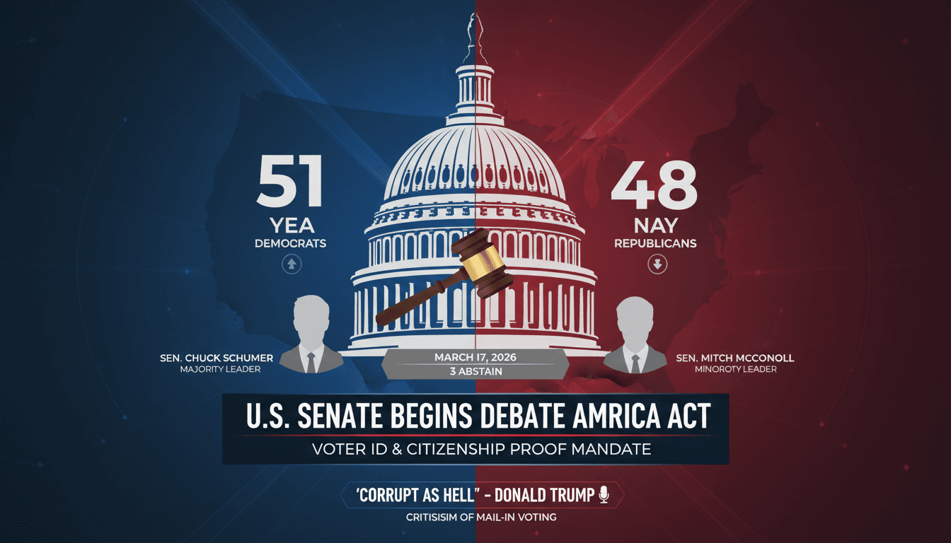 U.S. Senate Begins Debate on SAVE America Act Mandating Voter ID and Citizenship Proof