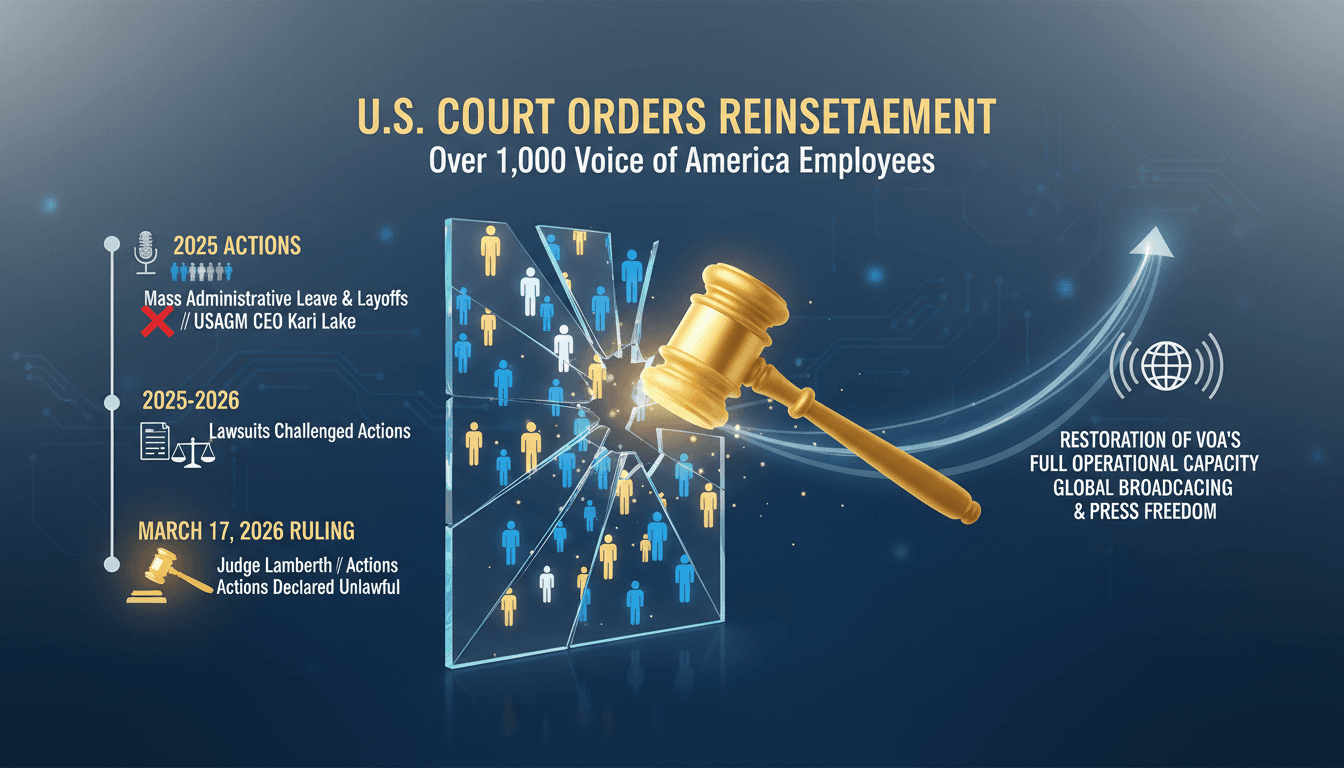 U.S. Court Orders Reinstatement of Over 1,000 Voice of America Employees