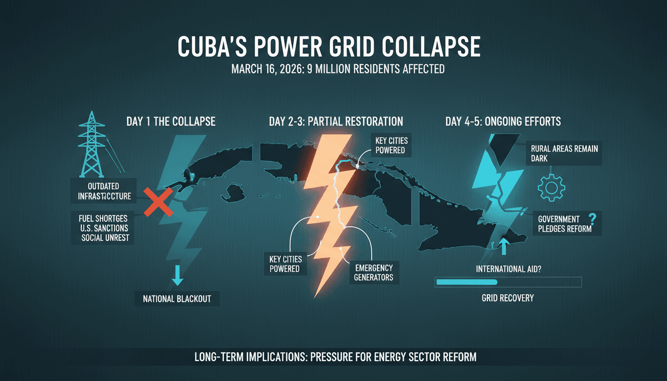 Cuba Faces Nationwide Blackout Affecting 9 Million Residents