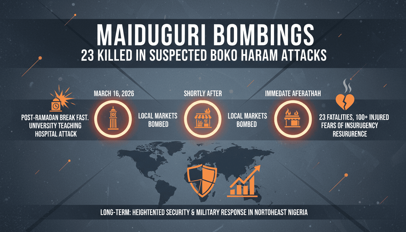 Maiduguri Bombings Kill 23 in Suspected Boko Haram Attacks