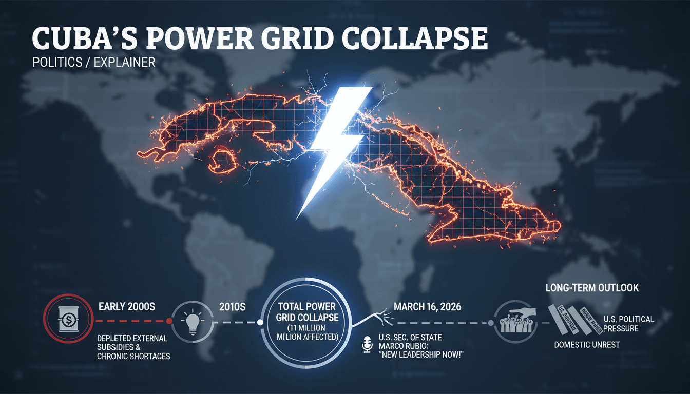 Cuba's National Power Grid Collapses Prompting Calls for Political Change from U.S. Officials