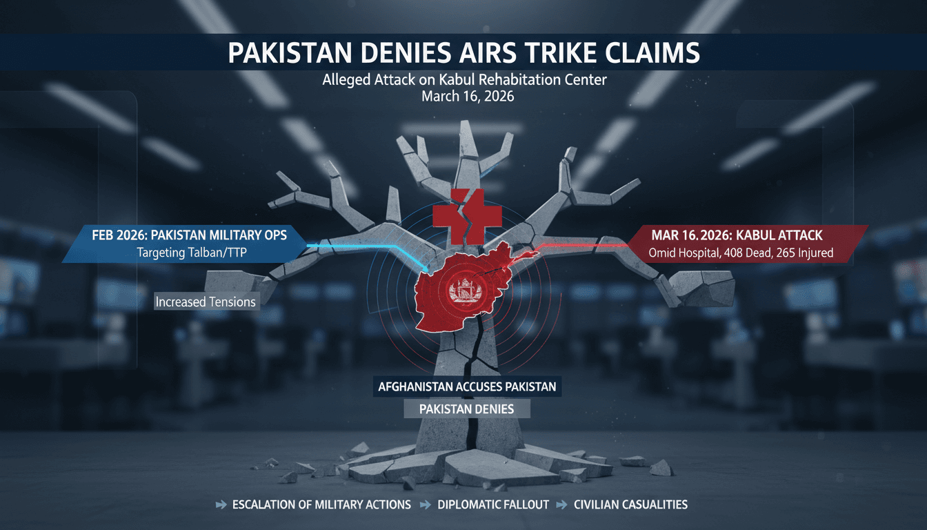Pakistan Denies Airstrike Claims After Alleged Attack on Kabul Rehabilitation Center