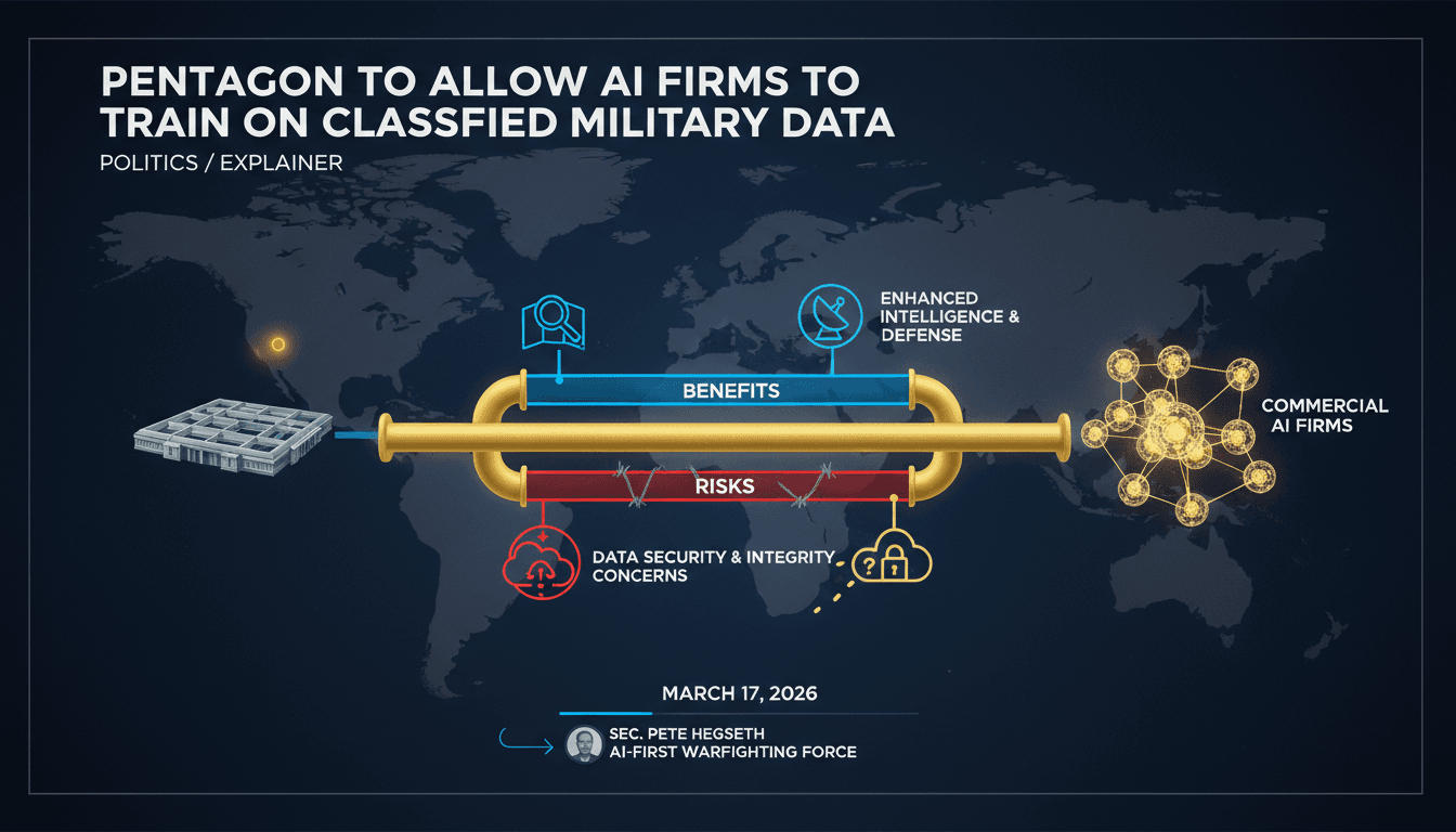 Pentagon to Allow AI Firms to Train on Classified Military Data
