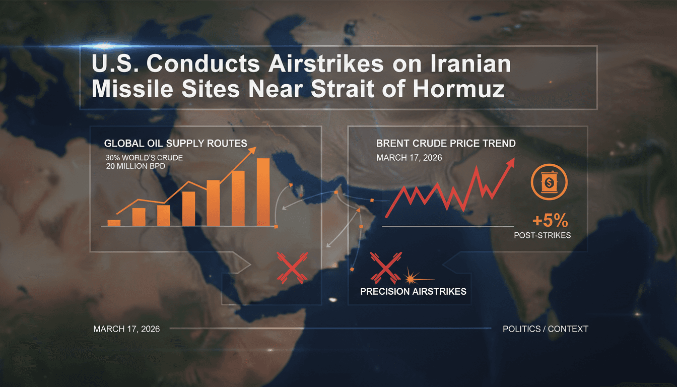 U.S. Conducts Airstrikes on Iranian Missile Sites Near Strait of Hormuz