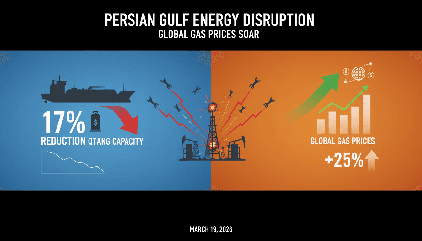 Iranian missile and drone strikes disrupt Persian Gulf energy infrastructure and escalate global gas prices