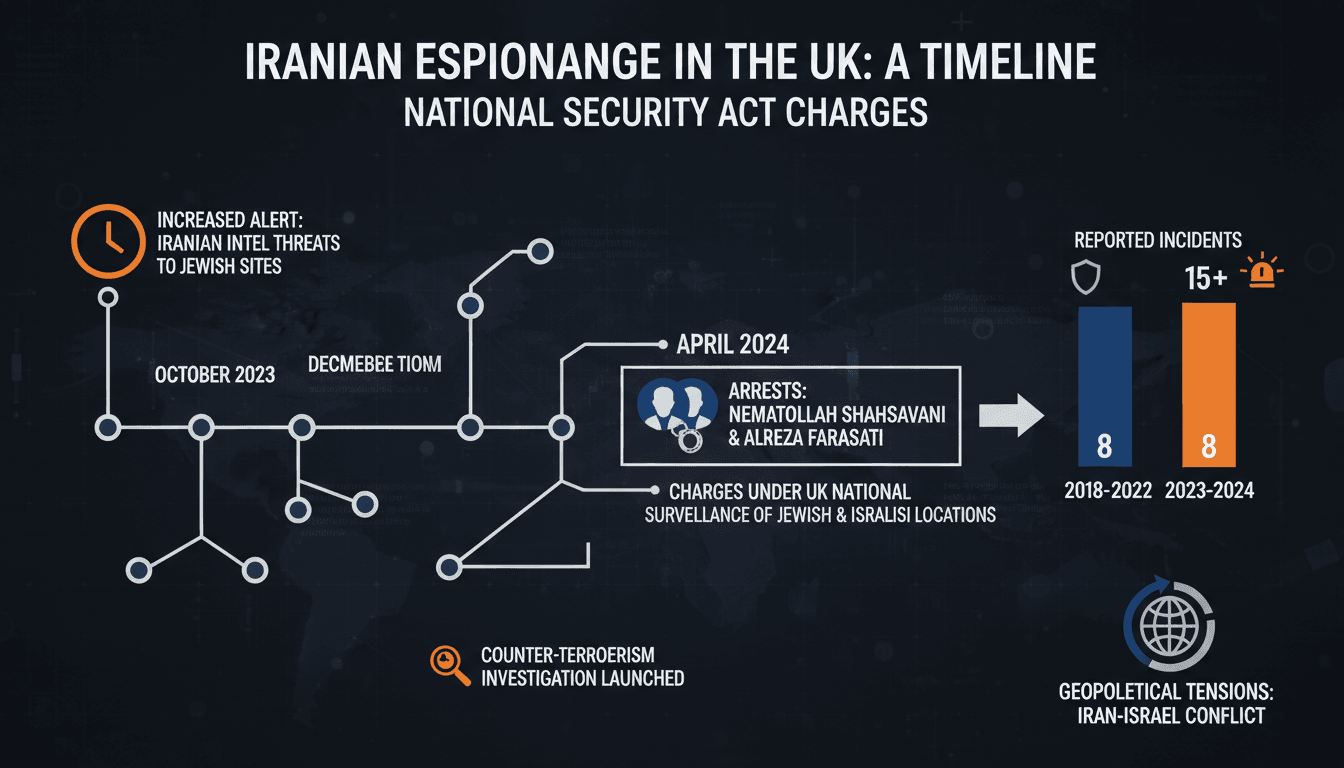 Two Iranian Nationals Charged with Espionage in the UK for Surveillance of Jewish Sites