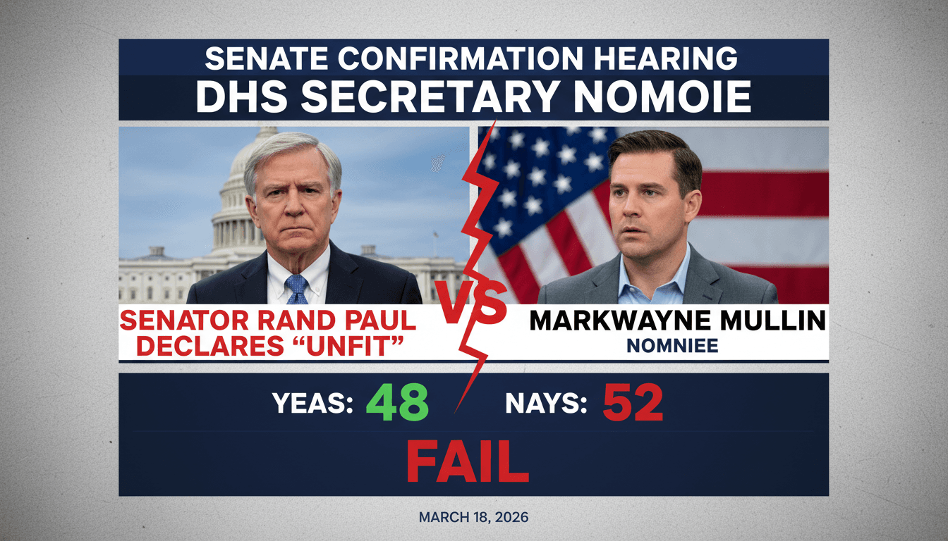 Senator Rand Paul Declares Markwayne Mullin Unfit for DHS Secretary at Confirmation Hearing