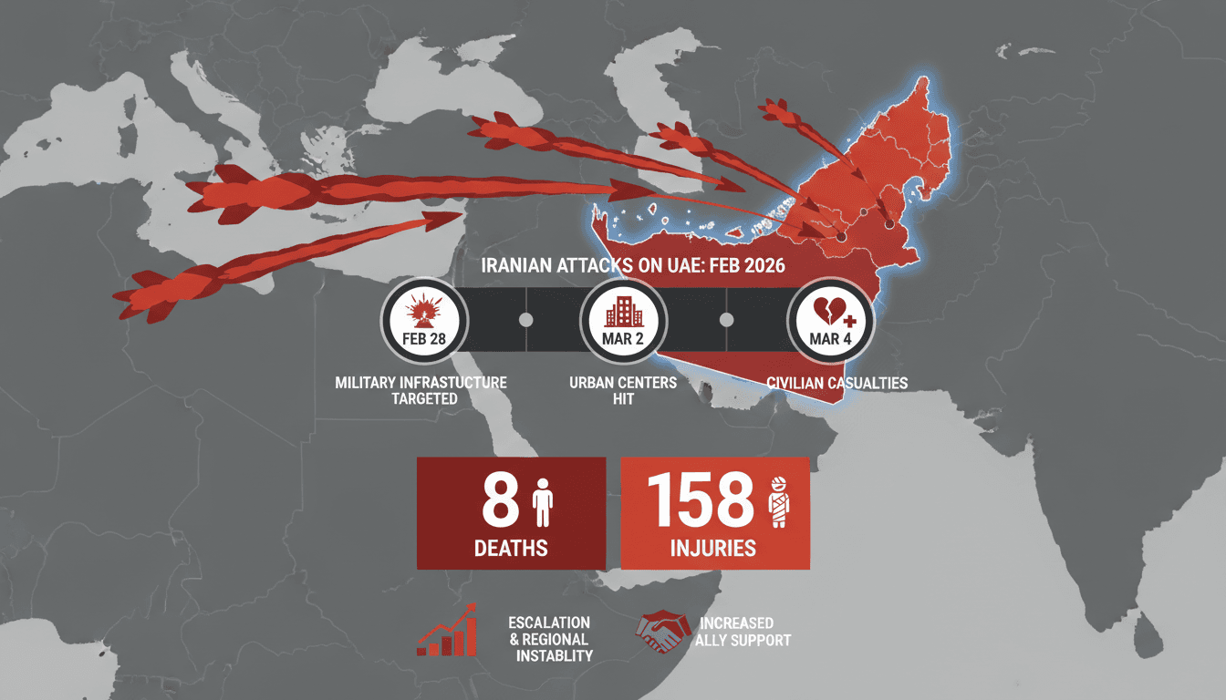 Iranian Missile and Drone Attacks on UAE Result in 8 Deaths and 158 Injuries