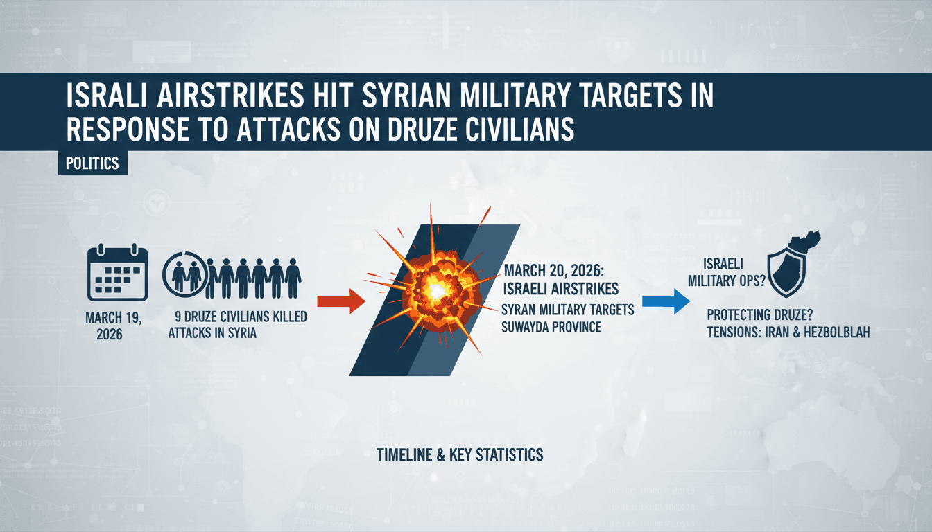 Israeli Airstrikes Hit Syrian Military Targets in Response to Attacks on Druze Civilians