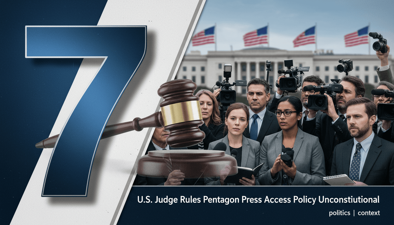U.S. Judge Rules Pentagon Press Access Policy Unconstitutional