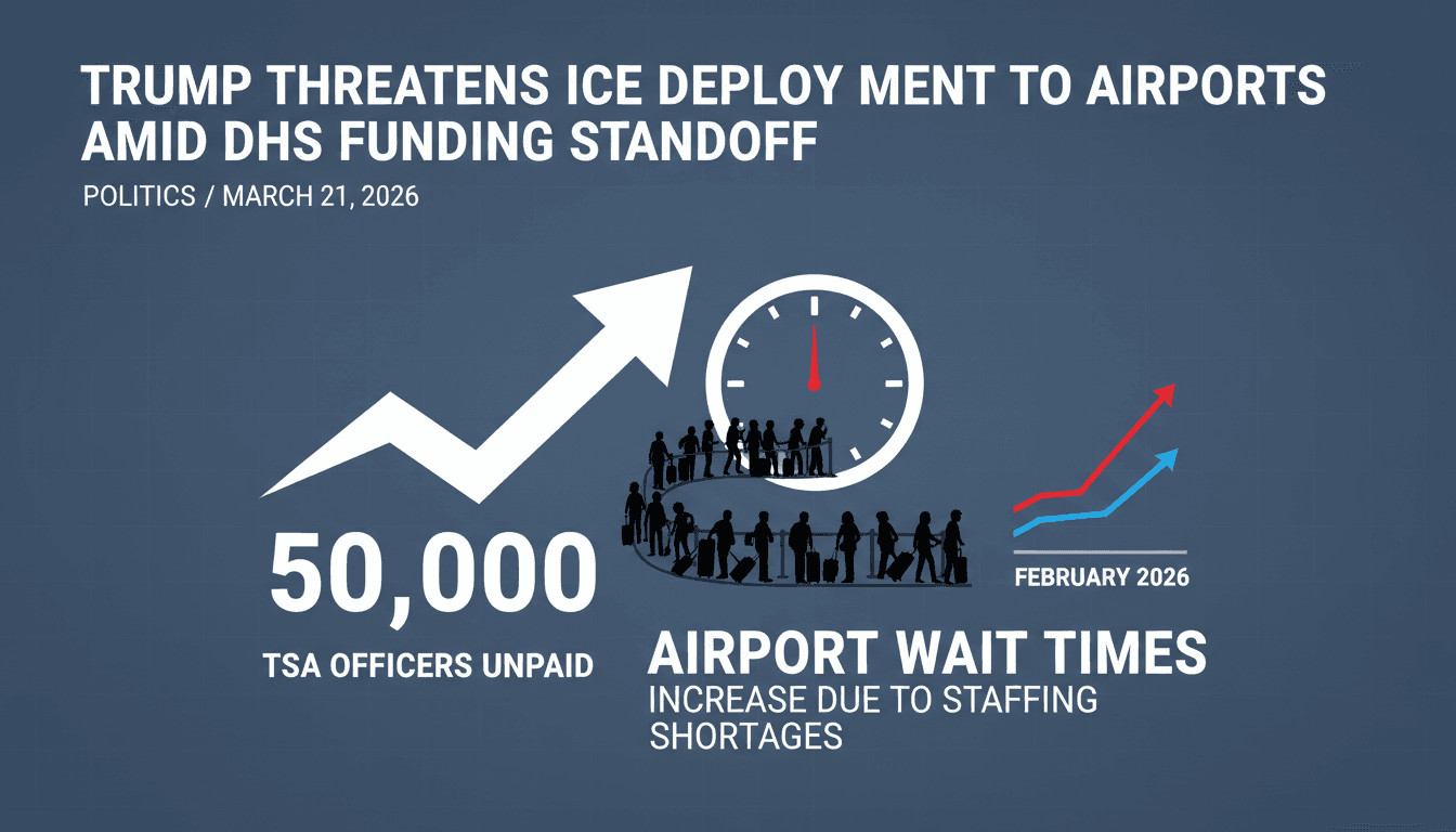 Trump Threatens ICE Deployment to Airports Amid DHS Funding Standoff