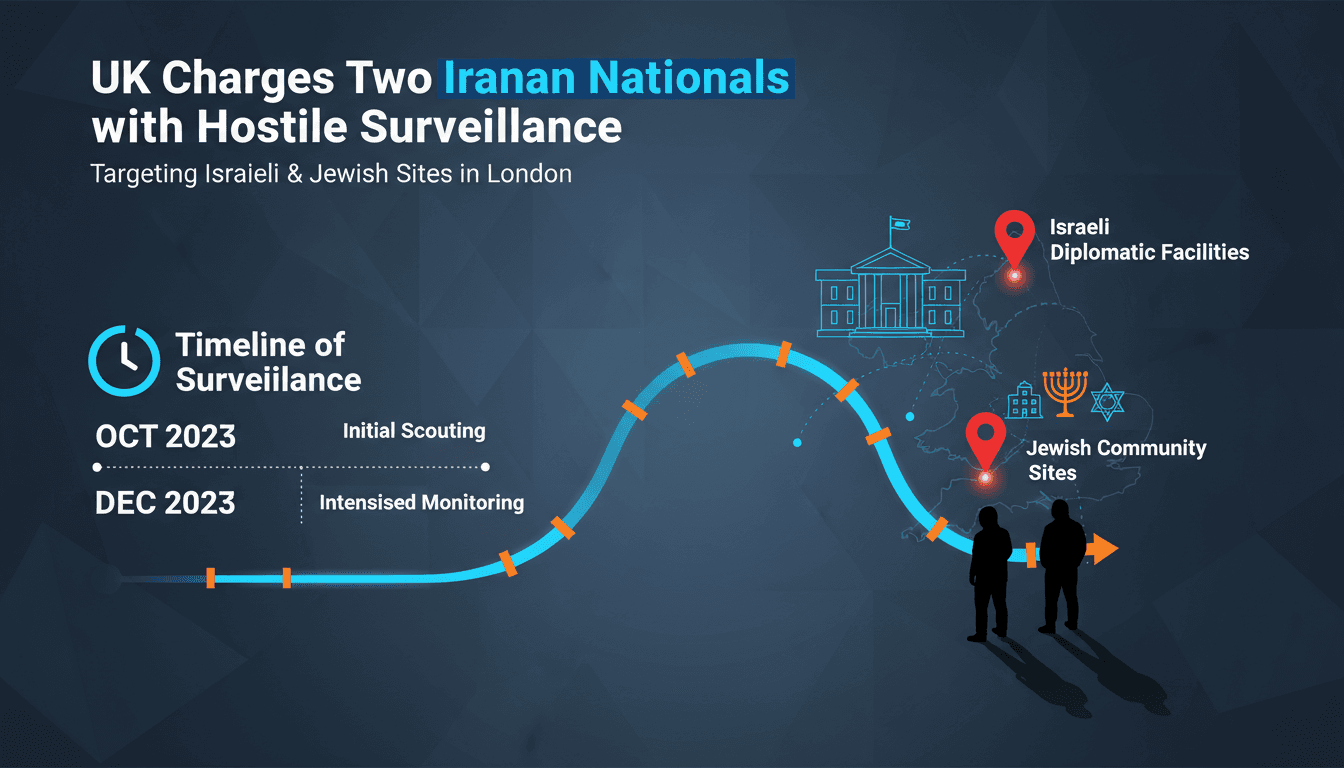 UK Charges Two Iranian Nationals with Hostile Surveillance of Israeli and Jewish Sites in London