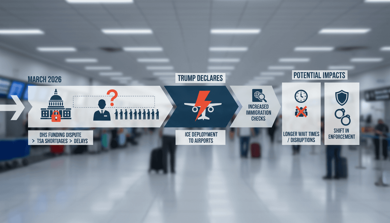 Trump Threatens ICE Deployment to Airports Amid DHS Funding Crisis