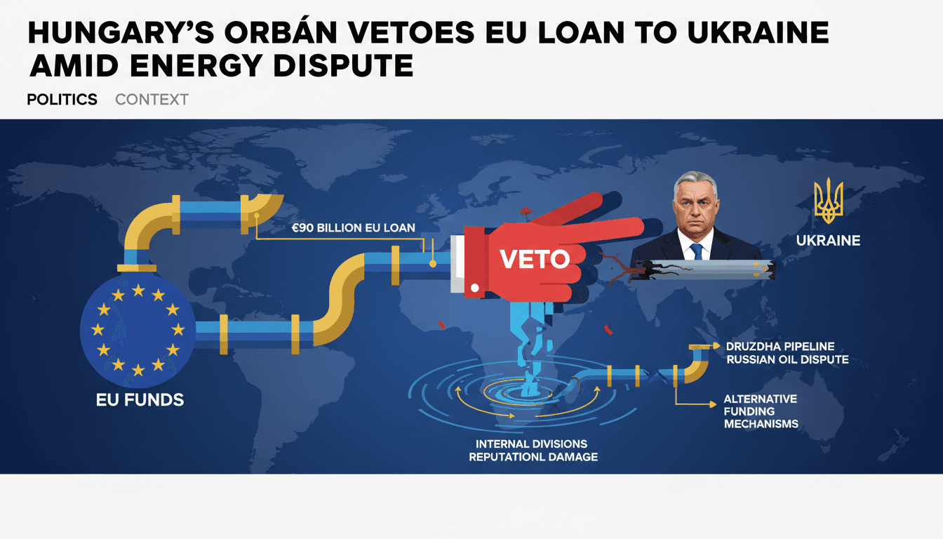 Hungary's Orbán Vetoes EU Loan to Ukraine Amid Energy Dispute