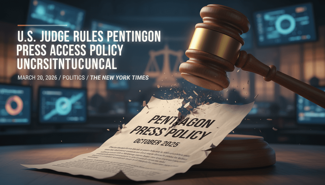 U.S. Judge Rules Pentagon Press Access Policy Unconstitutional