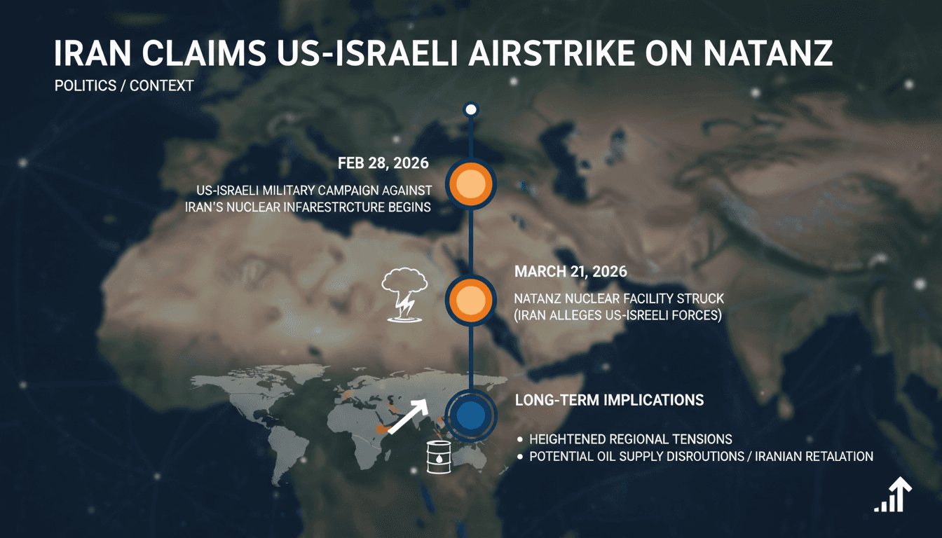 Iran Claims US-Israeli Airstrike on Natanz Nuclear Facility