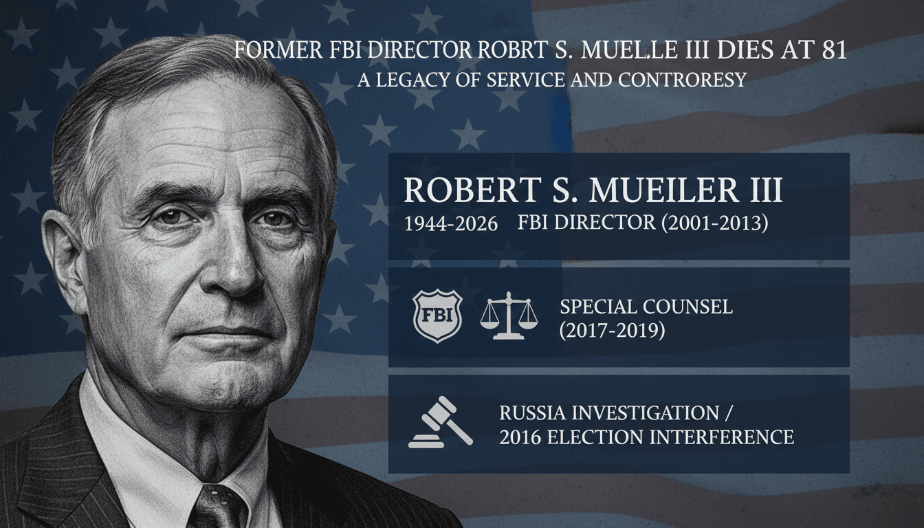 Former FBI Director Robert S. Mueller III Dies at 81