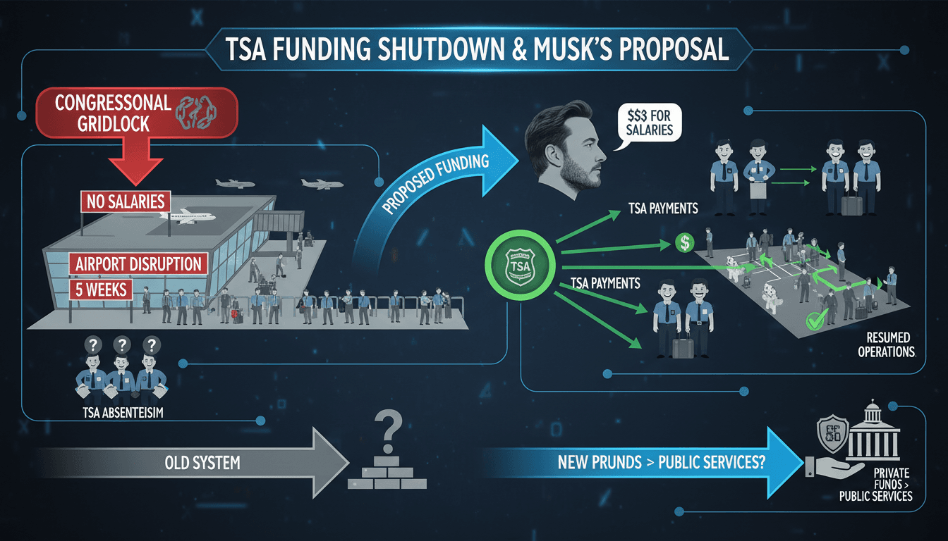 Elon Musk Proposes Funding TSA Salaries During DHS Shutdown