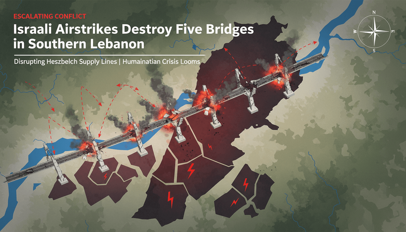 Israeli Airstrikes Destroy Five Bridges in Southern Lebanon Amid Escalating Conflict