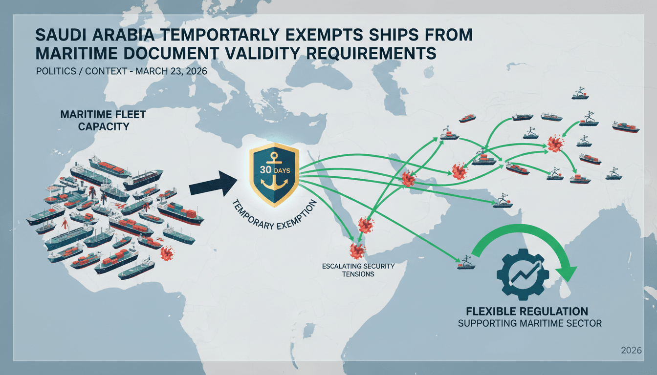 Saudi Arabia Temporarily Exempts Ships from Maritime Document Validity Requirements