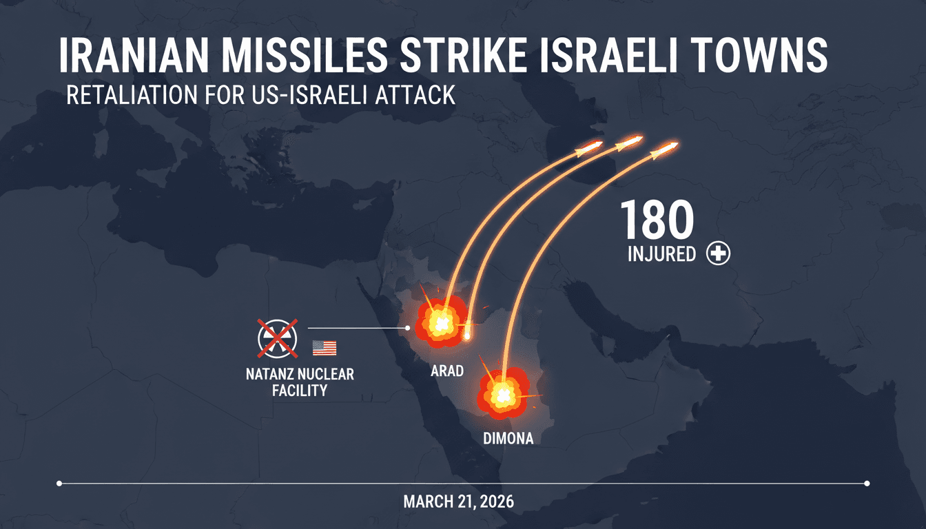 Iranian Missiles Strike Israeli Towns Arad and Dimona in Retaliation for US-Israeli Attack