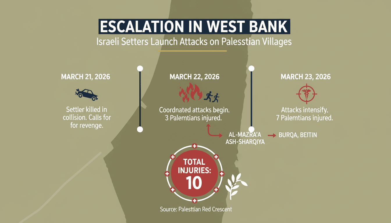 Israeli Settlers Launch Attacks on Palestinian Villages in West Bank