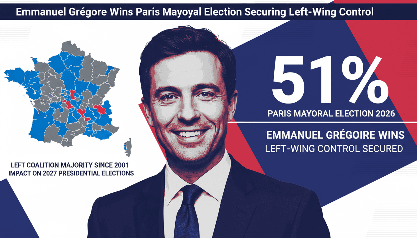 Emmanuel Grégoire Wins Paris Mayoral Election Securing Left-Wing Control