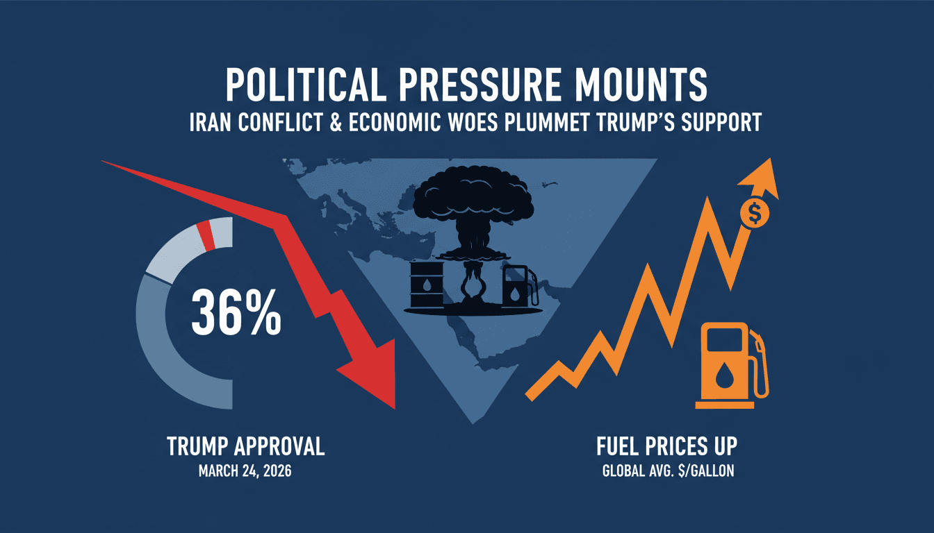 Trump's Approval Rating Falls to 36% Amid Ongoing Iran War and Rising Fuel Costs