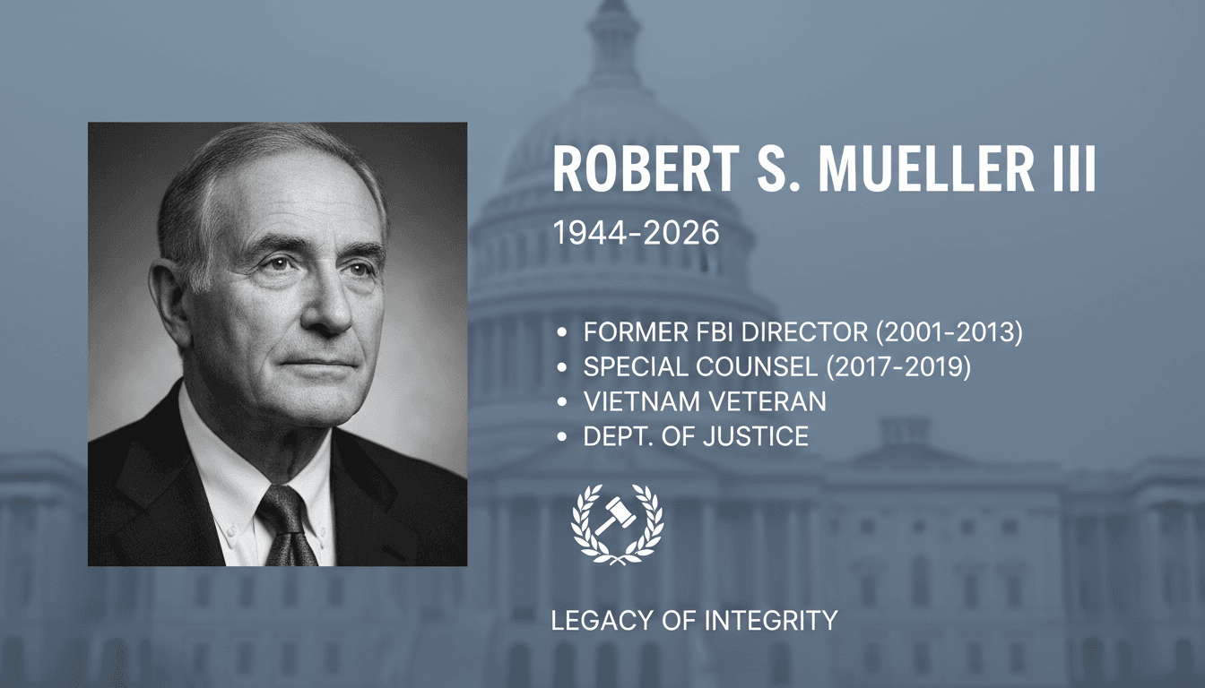 Robert S. Mueller III, former FBI Director and Special Counsel, passes away at 81