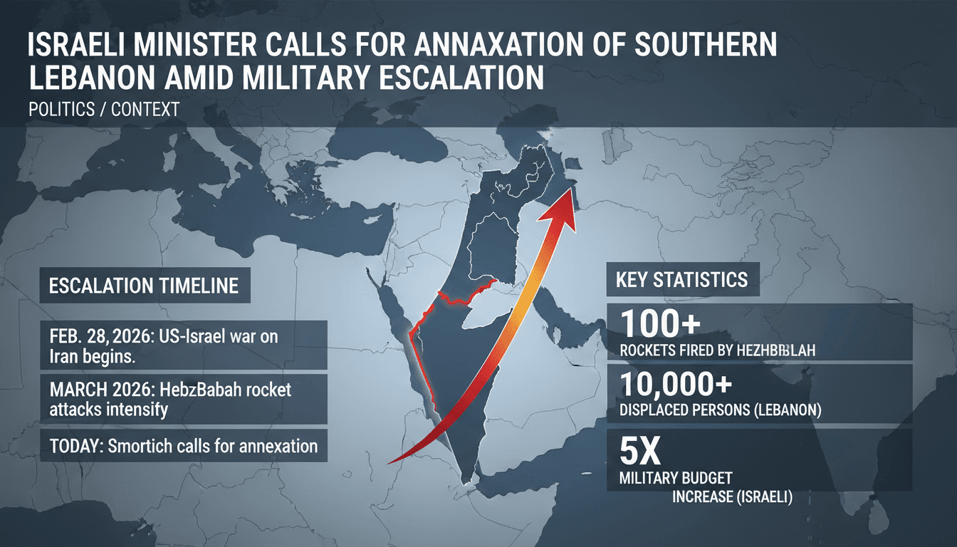 Israeli Minister Calls for Annexation of Southern Lebanon Amid Military Escalation