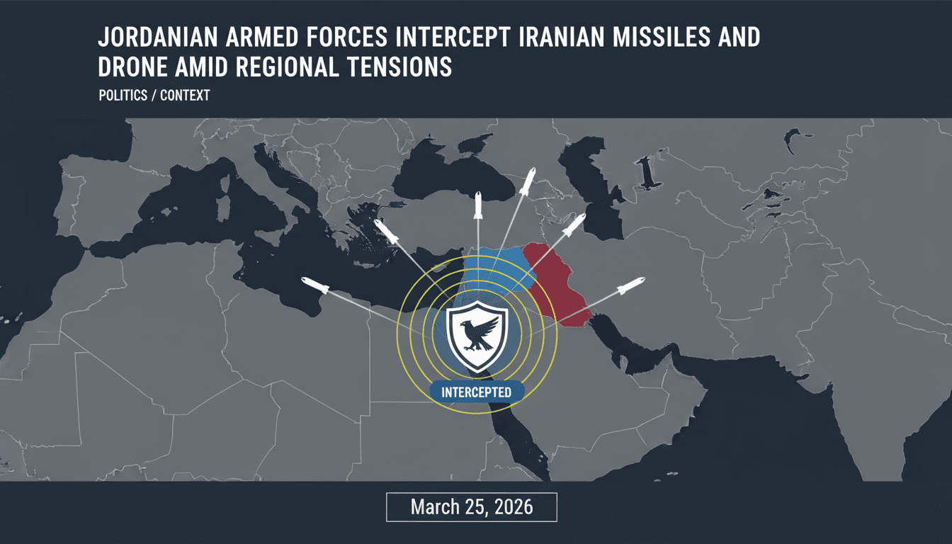 Jordanian Armed Forces Intercept Iranian Missiles and Drone Amid Regional Tensions