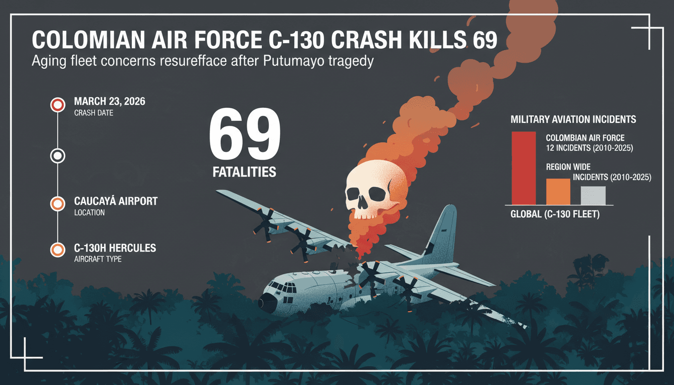 Colombian Air Force Lockheed C-130 crashes in Putumayo killing 69