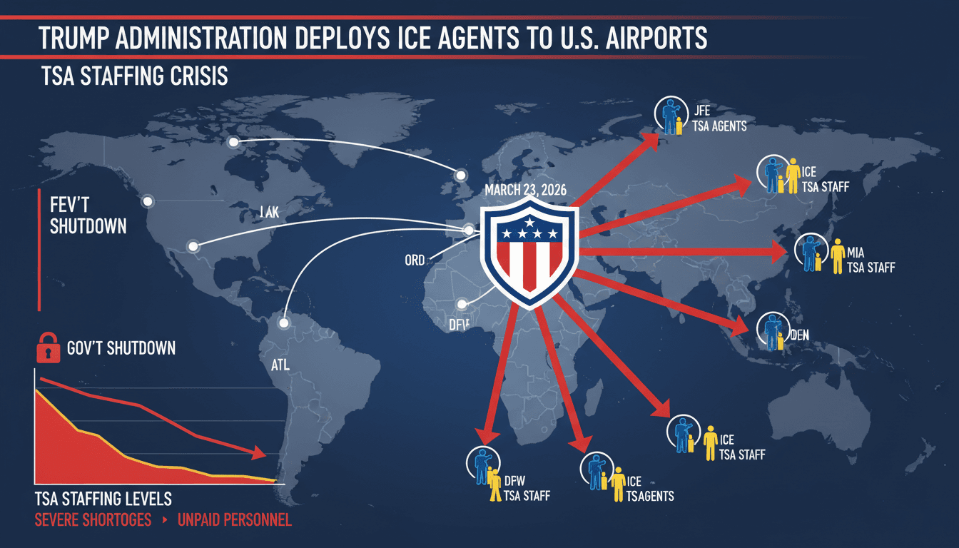 Trump Administration Deploys ICE Agents to U.S. Airports Amid TSA Staffing Crisis