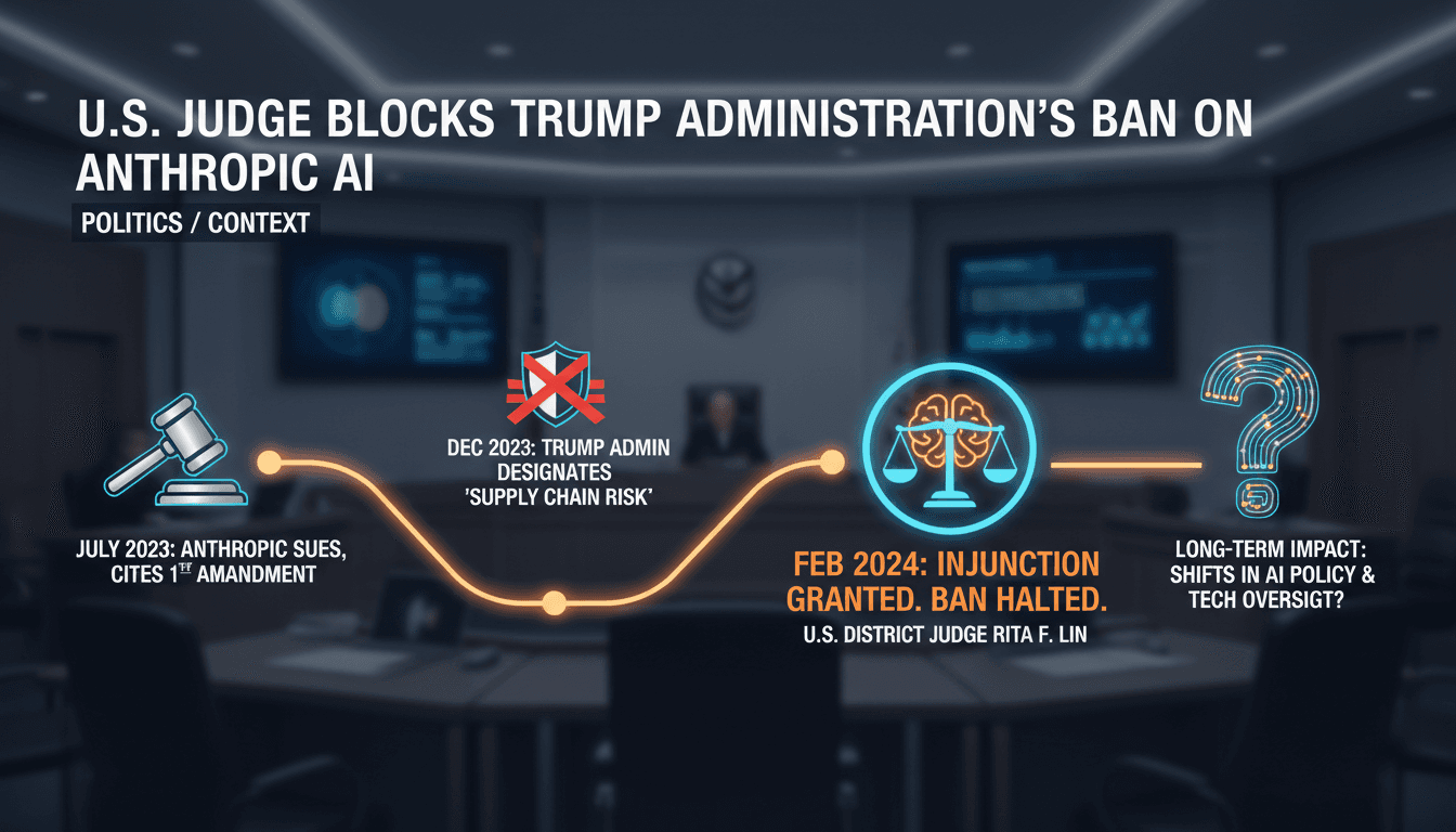 U.S. Judge Blocks Trump Administration's Ban on Anthropic AI Technology