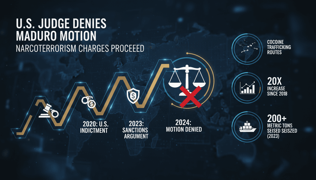 U.S. Judge Denies Motion to Dismiss Narcoterrorism Charges Against Nicolás Maduro