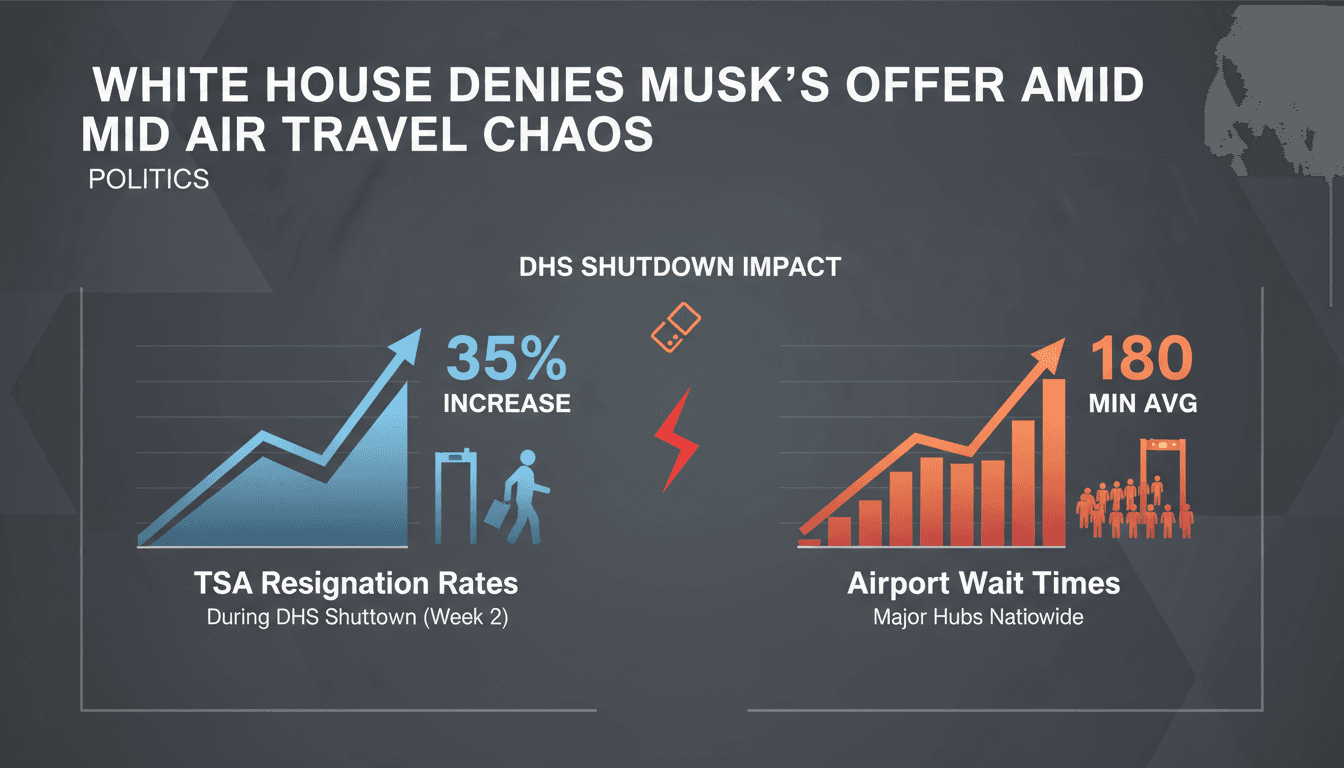 White House Denies Elon Musk's Proposal to Fund TSA Salaries During DHS Shutdown