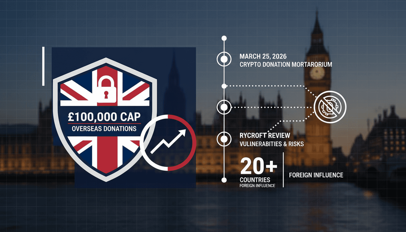 UK Government Enacts Moratorium on Cryptocurrency Political Donations to Combat Foreign Interference