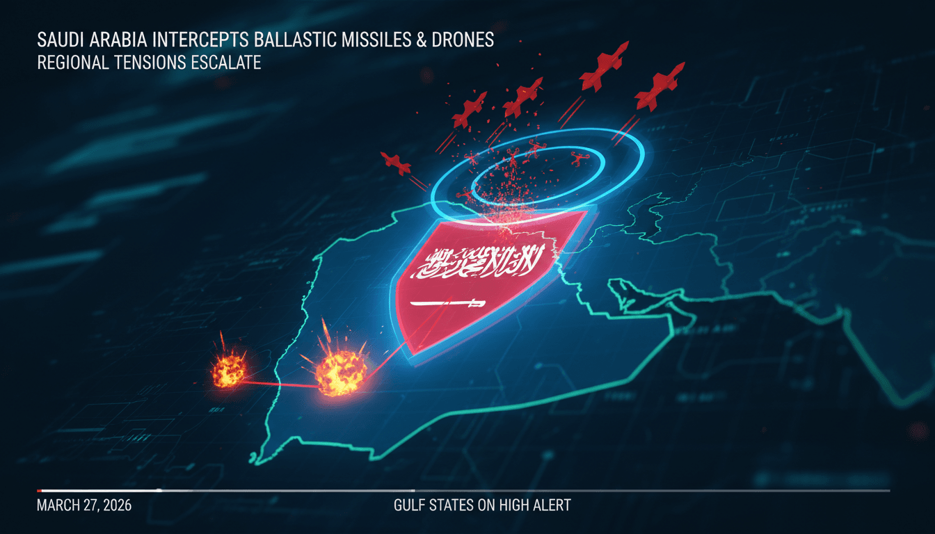 Saudi Arabia Intercepts Multiple Ballistic Missiles and Drones Amid Regional Tensions