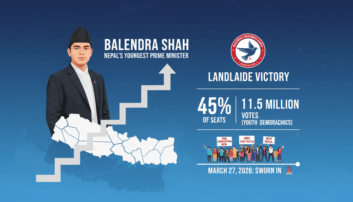 Balendra Shah Becomes Nepal's Youngest Prime Minister After Rastriya Swatantra Party Victory