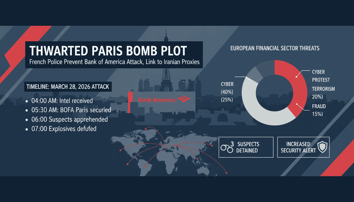 French Police Prevent Bombing Attack on Bank of America in Paris Linked to Iranian Proxies