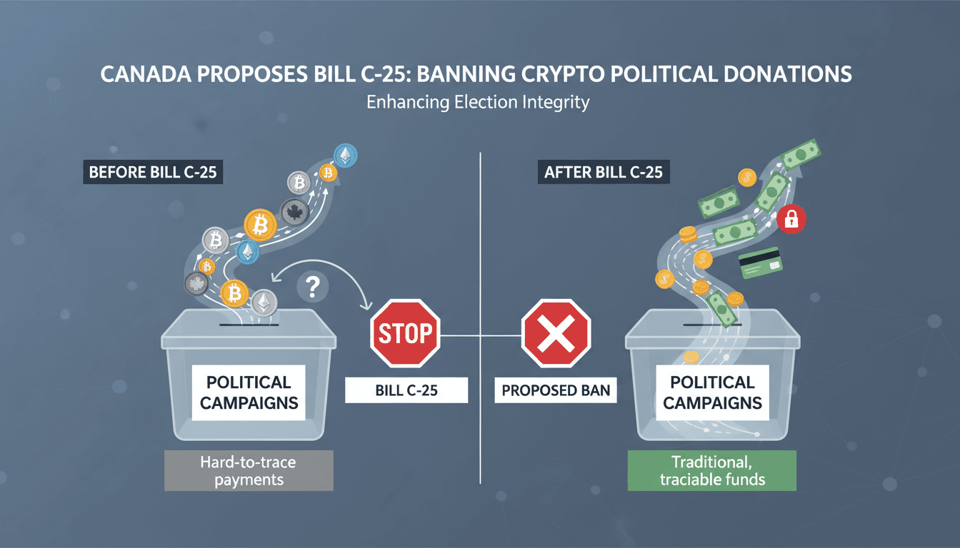 Canada Proposes Bill C-25 to Ban Cryptocurrency Donations in Federal Elections